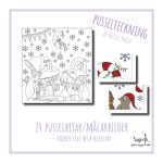 Julkalender Pusselteckning Julstubbe - bild 1