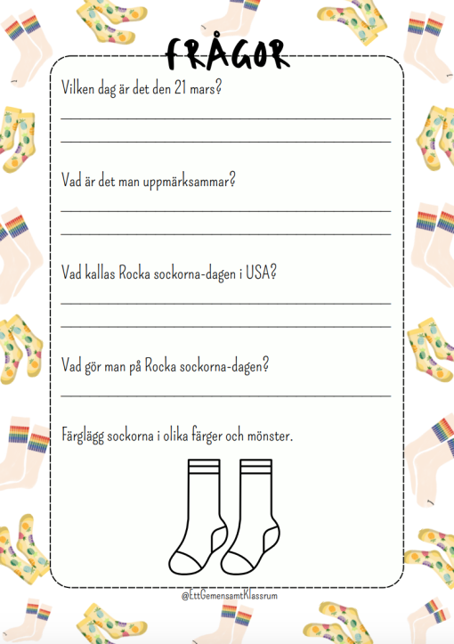 Rocka sockorna - läsförståelse på 3 nivåer