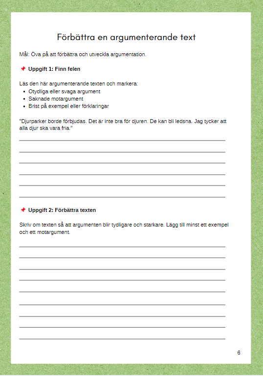 Träna på att skriva argumenterande texter