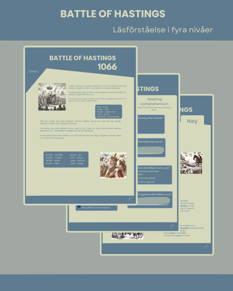 Battle of Hastings läsförståelse i fyra nivåer