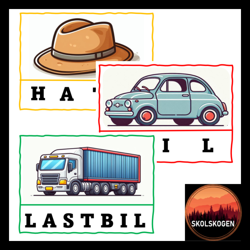 Pussel med enkla ord. Svenska. 24 stycken!