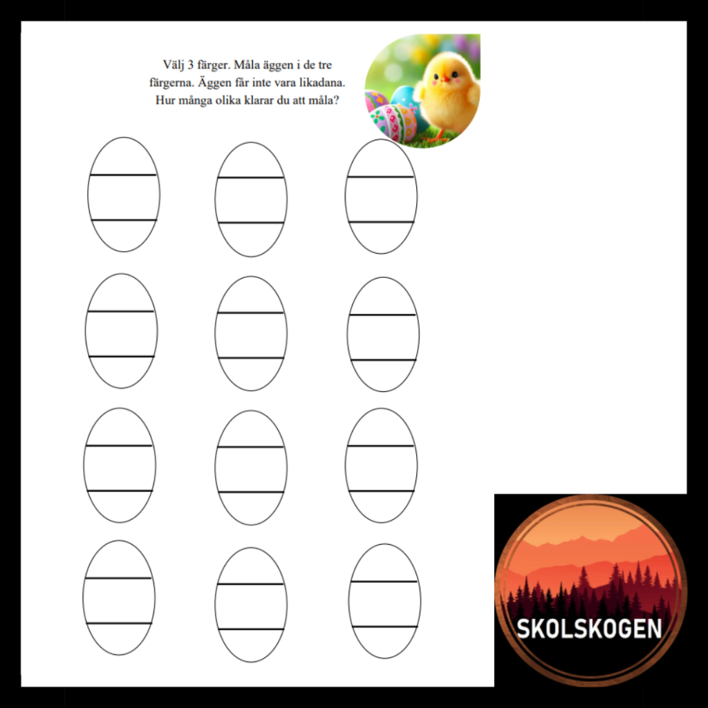 Påskmatte. Färglägg äggen