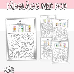 Färglägg med kod - Vår
