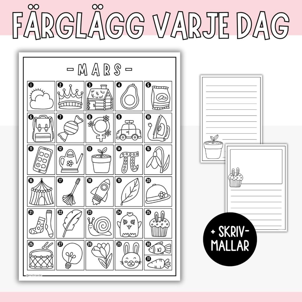 Mars – Färglägg varje dag