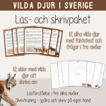 Läs- och skrivpaket – Tema vilda djur i Sverige - bild 1