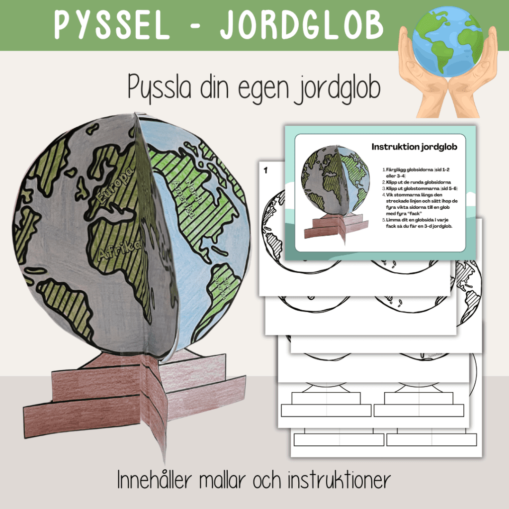 Earth day – Jordens dag- Pyssla en jordglob