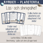 Läs – och skrivpaket – Rymden – Solsystemet och planeterna. Läsförståelse och skrivträning - bild 1