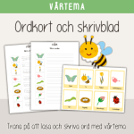 Vår – Ordkort och skrivblad med vårtema – Läs, skriv och spåra - bild 1