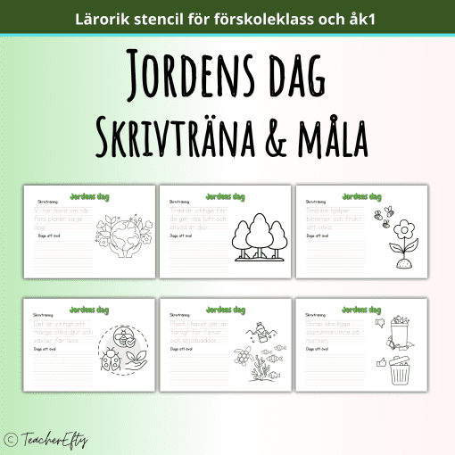 Jordens Dag – Skrivträna och måla