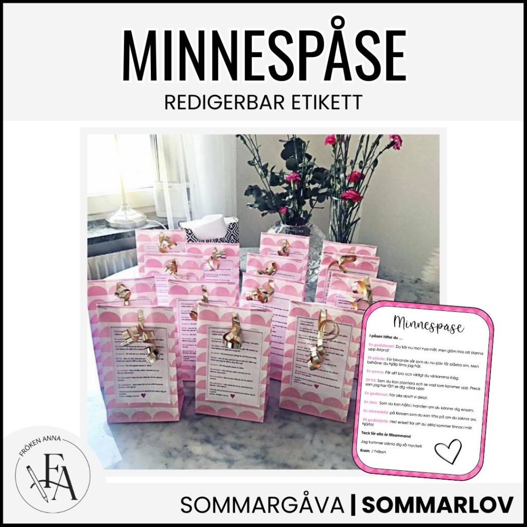 Etikett till minnespåse | Redigerbar