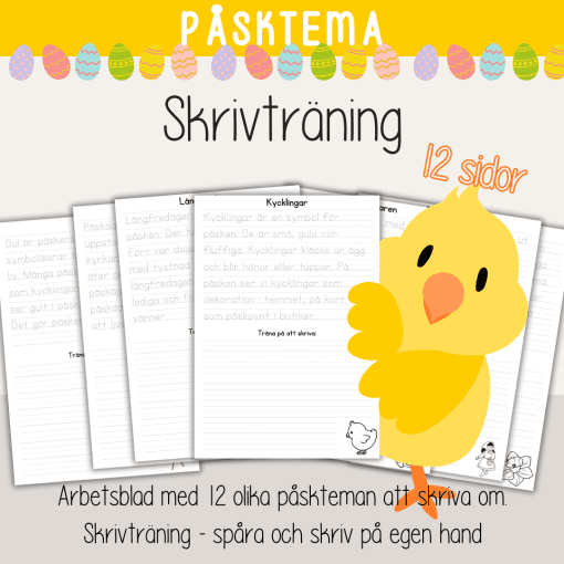 Påsk - Läs- och skrivpaket med påsktema. Läsförståelse och skrivträning