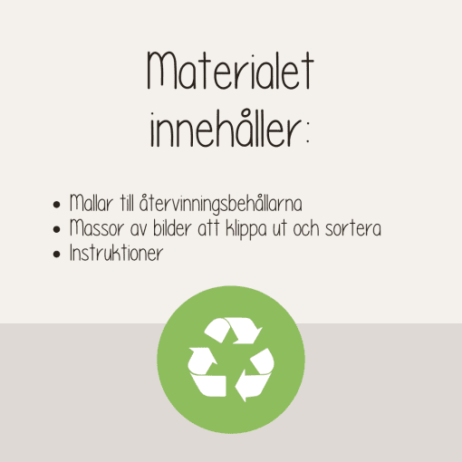 Jordens dag - Pyssel sortera återvinning - Earth day