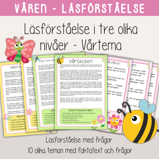 Vår – Läs- och skrivpaket med vårtema. Läsförståelse och skrivträning