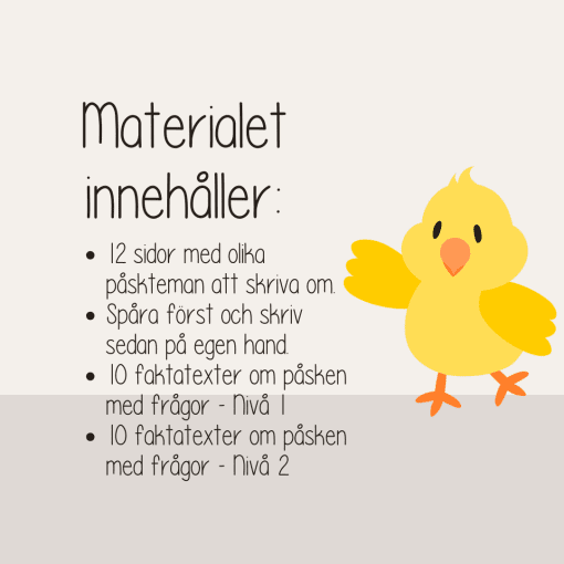 Påsk - Läs- och skrivpaket med påsktema. Läsförståelse och skrivträning