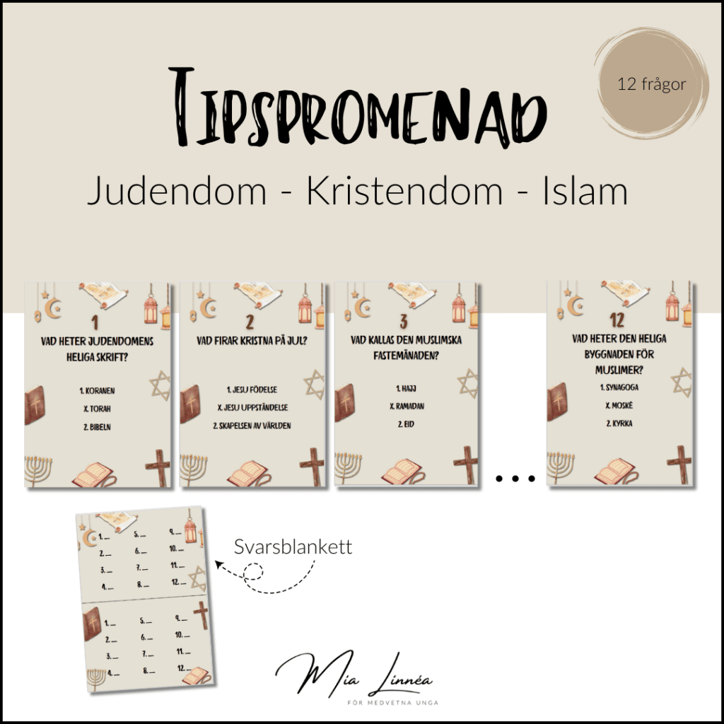 Tipspromenad: Judendom, kristendom och islam