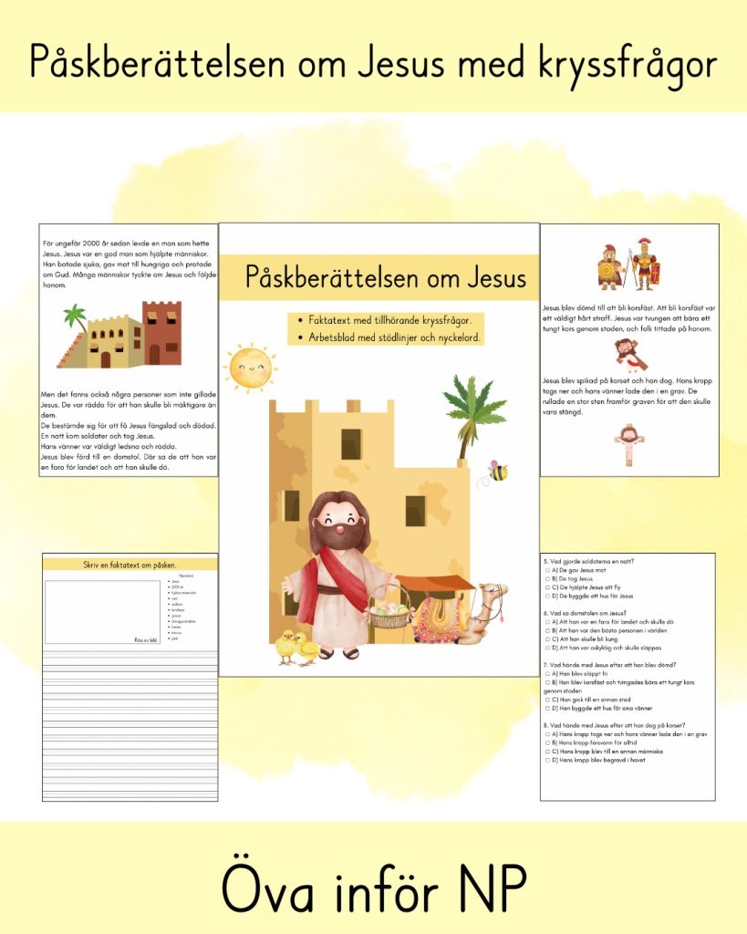 Påskberättelsen om Jesus-NP anpassat.