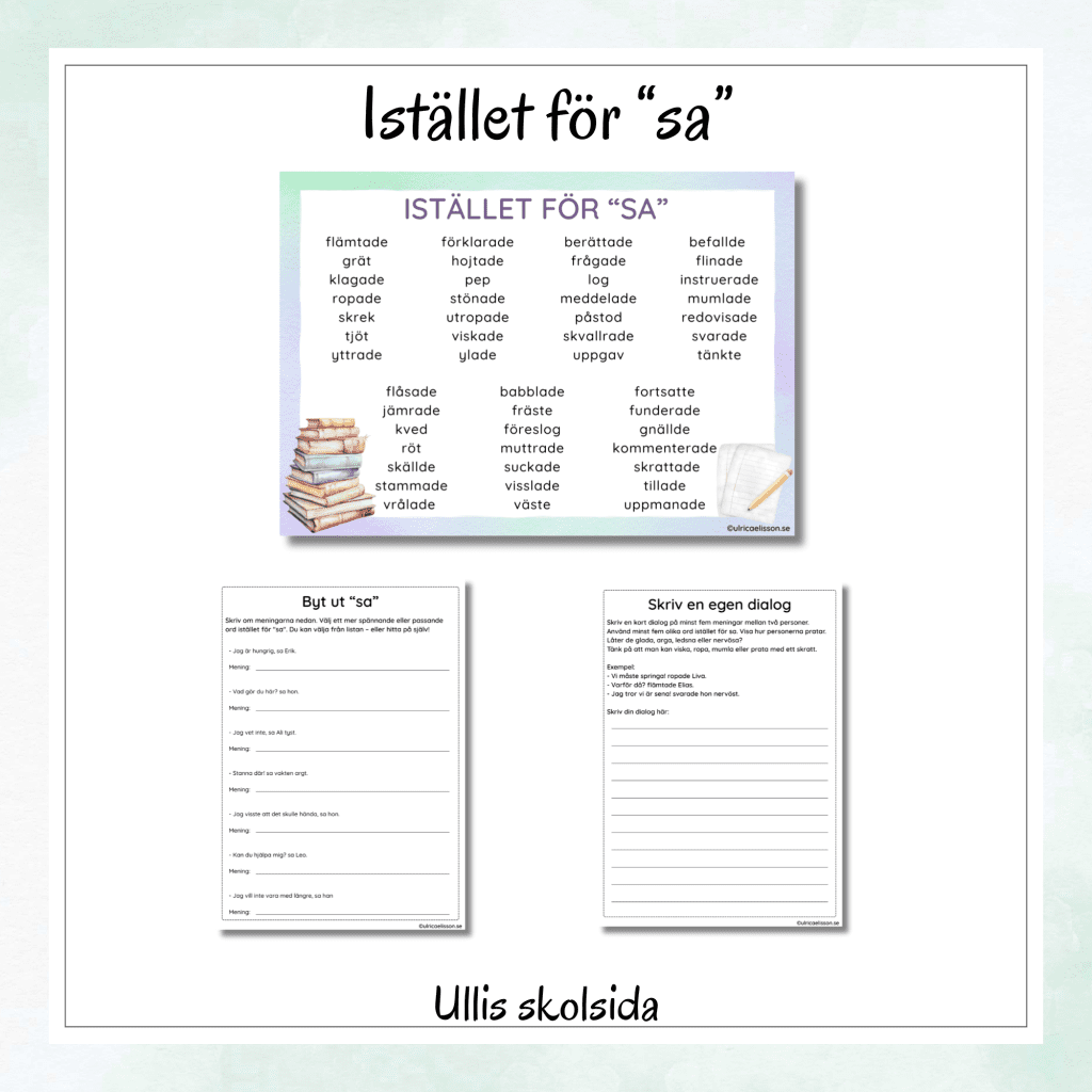 Istället för ”sa”