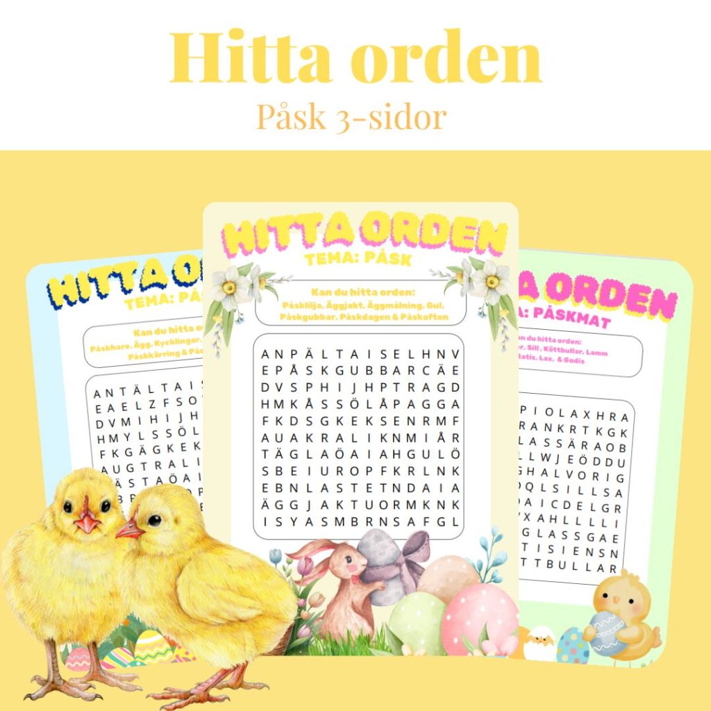 Hitta orden – påsktema