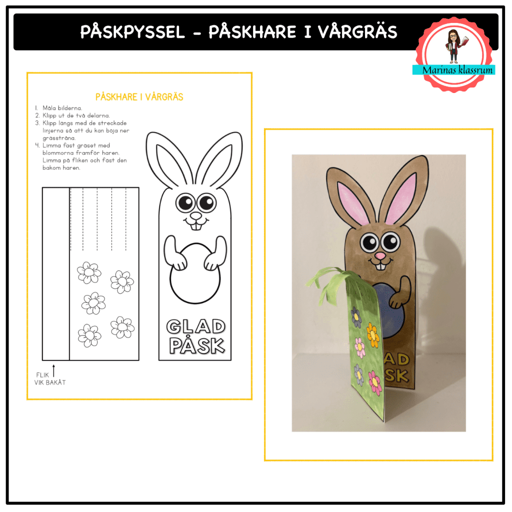 Påskpyssel – påskhare i vårgräs