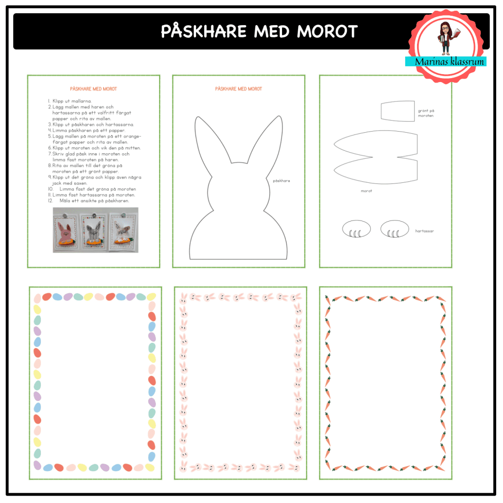 Påskpyssel – påskhare med morot