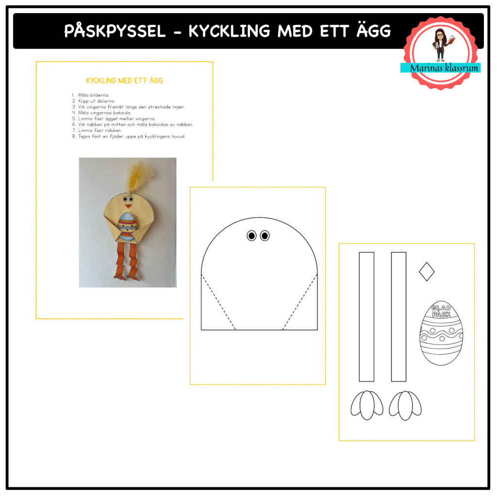 Påskpyssel – kyckling med ett ägg
