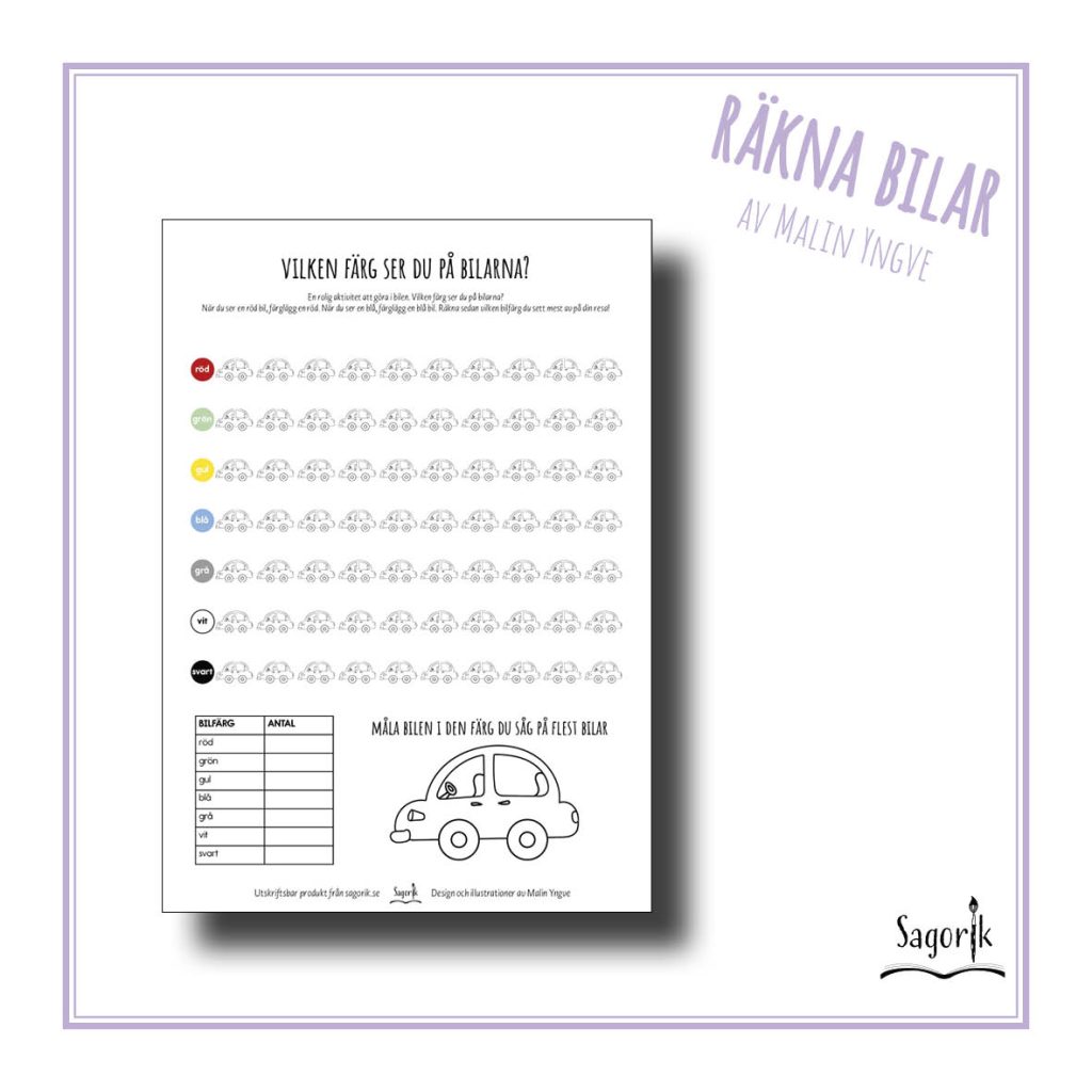 Pyssla på resan – Räkna bilar