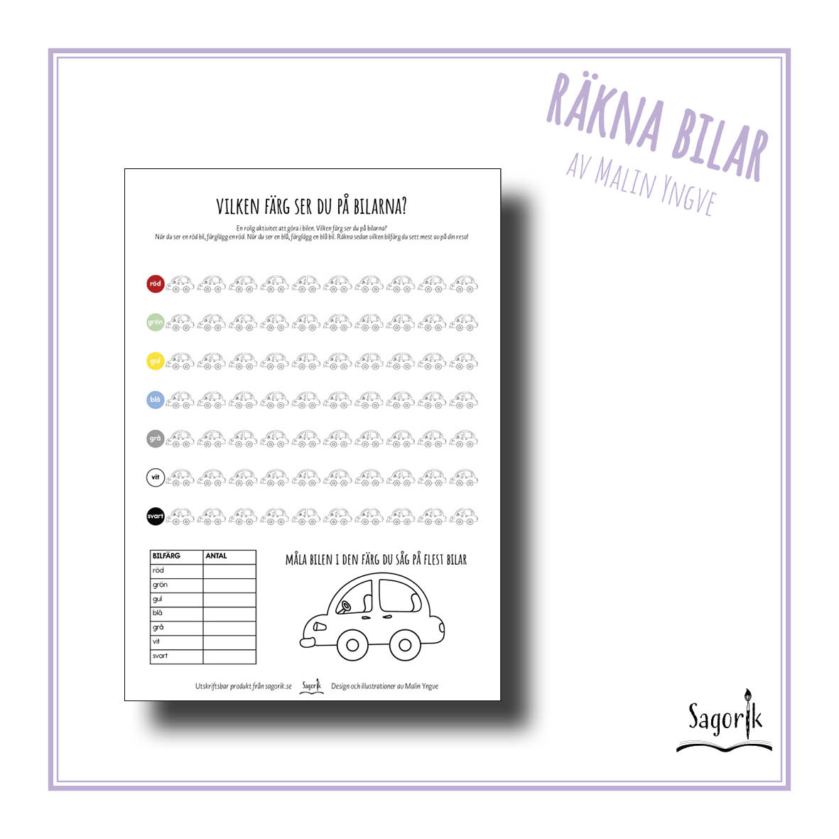 Pyssla på resan - Räkna bilar