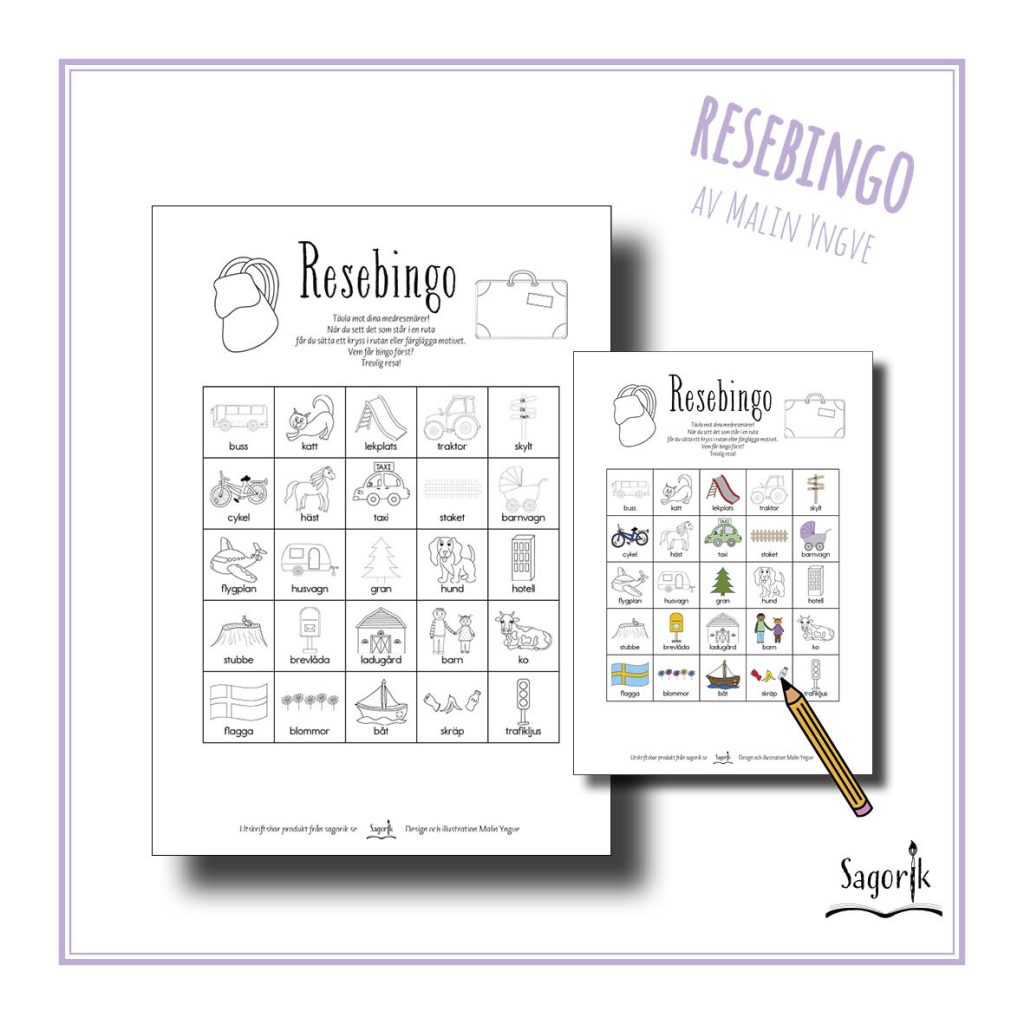 Pyssla på resan – Resebingo med bildstöd