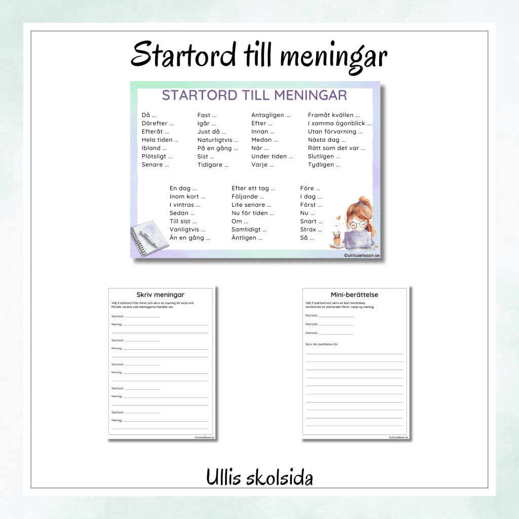 Startord till meningar