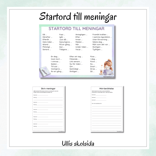 Startord till meningar