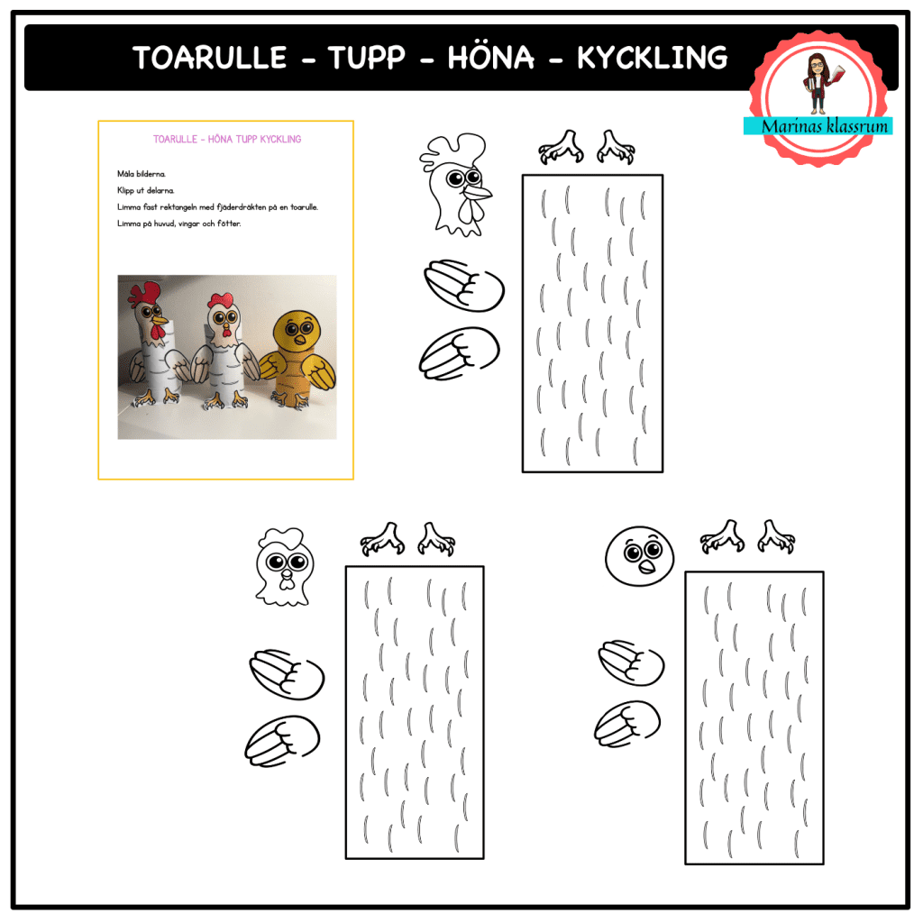 Påskpyssel – tupp höna kyckling