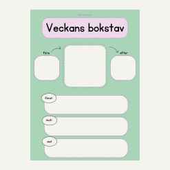 Veckans bokstav - Bokstavsplansch