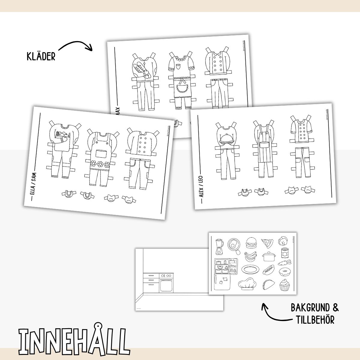 Tillägg klippdockor - Köket