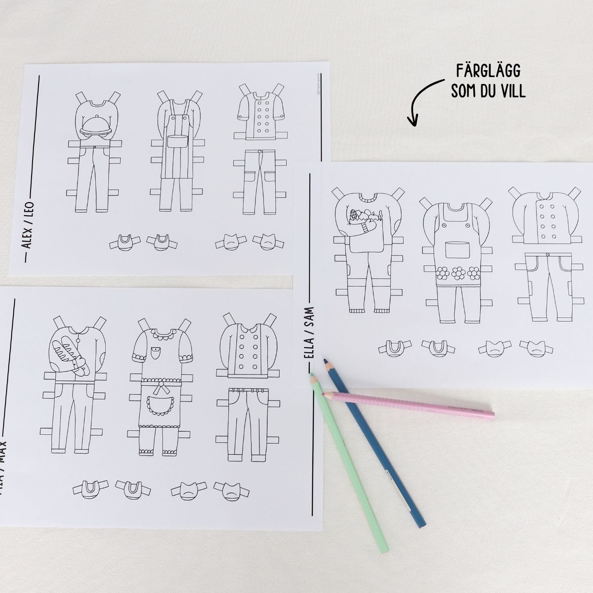 Tillägg klippdockor - Köket