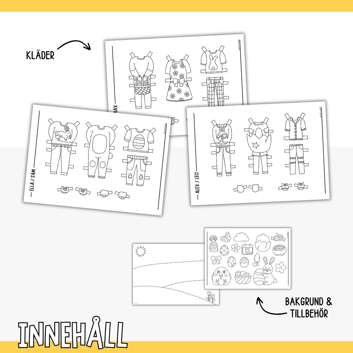 Tillägg klippdockor - Påsk