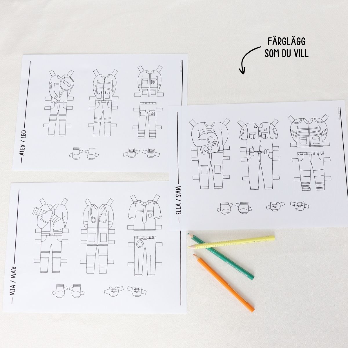 Tillägg klippdockor - Räddningstjänst