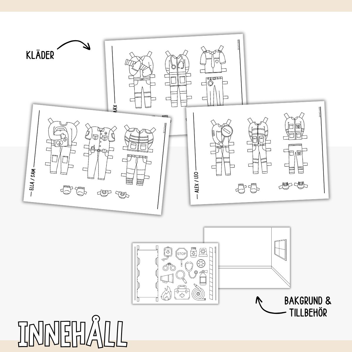 Tillägg klippdockor - Räddningstjänst