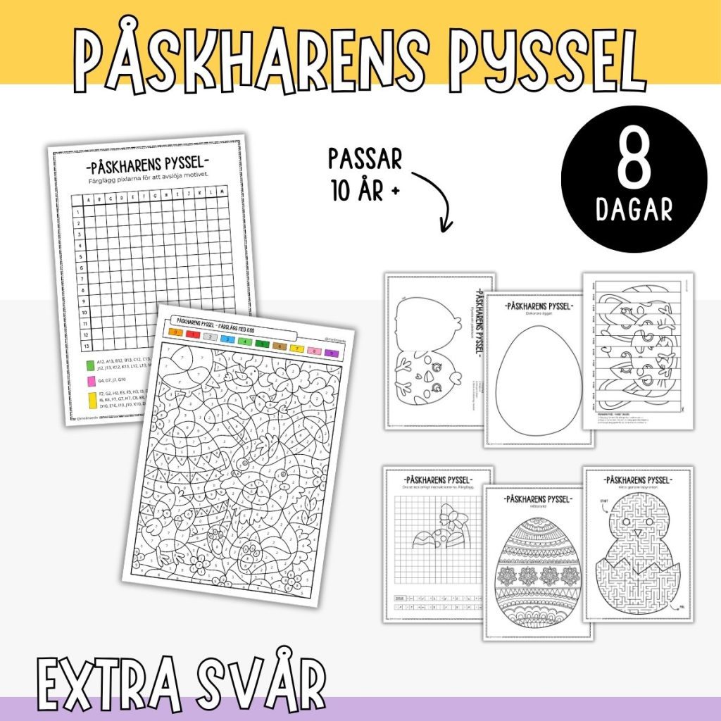 Påskharens pyssel 8 dagar – Extra svår