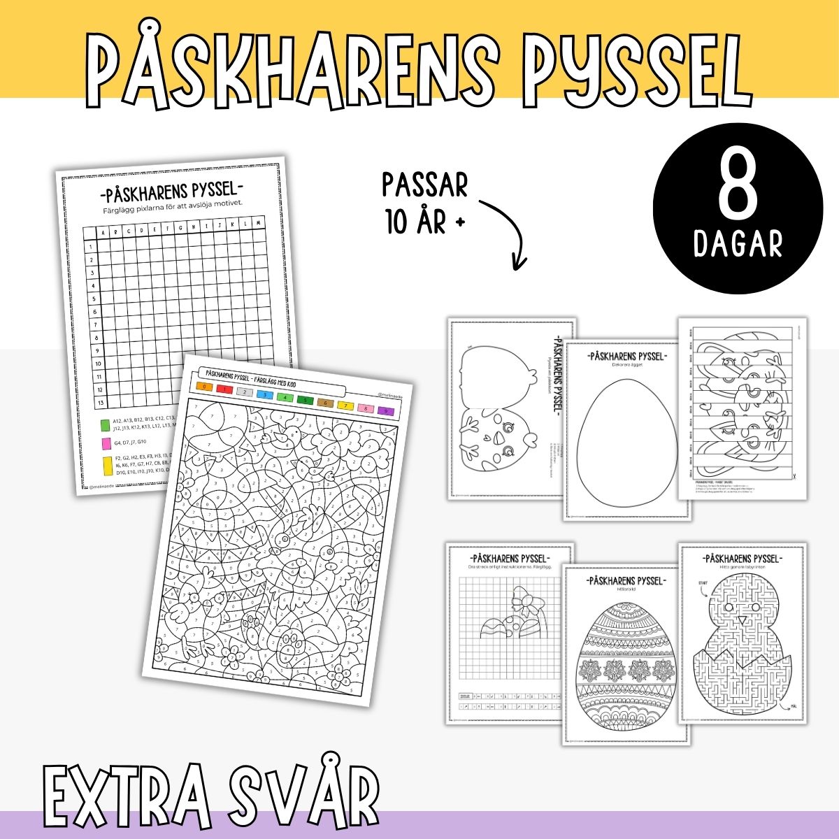 Påskharens pyssel 8 dagar - Extra svår
