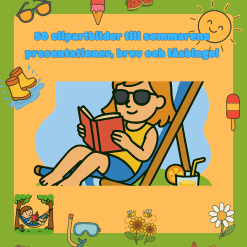 Clipart till sommarens morgonsamlingar, månadsbrev och läsbingo!