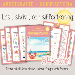 Sommar - Arbetshäfte bokstäver och siffror - sommartema