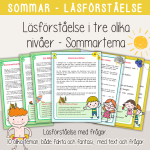 Sommar – Sommarlov – Läsförståelse i tre olika nivåer – 10 olika teman - bild 1
