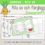 Sommar – Sommartema – Rita av och färglägg - bild 1