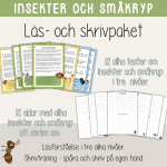 Läs- och skrivpaket – Tema insekter och småkryp – Faktatexter i 3 olika nivåer och skrivblad. - bild 1