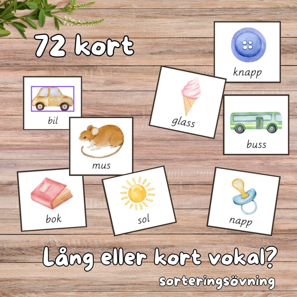 Kort – träna stavning: lång eller kort vokal