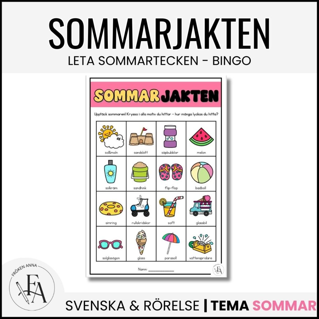 Sommarjakten | Naturbingo tema sommar