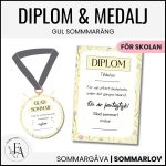 Diplom och medalj till skolavslutningen | Gul sommaräng - bild 1