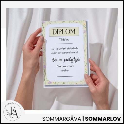 Diplom och medalj till skolavslutningen | Gul sommaräng