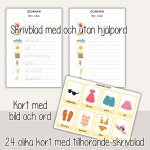 Sommar – ordkort och skrivblad med sommartema – Läs, skriv och spåra - bild 2