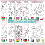 Småkryp och andra djur – Färglägg efter nummer – siffror – Sifferträning - bild 2